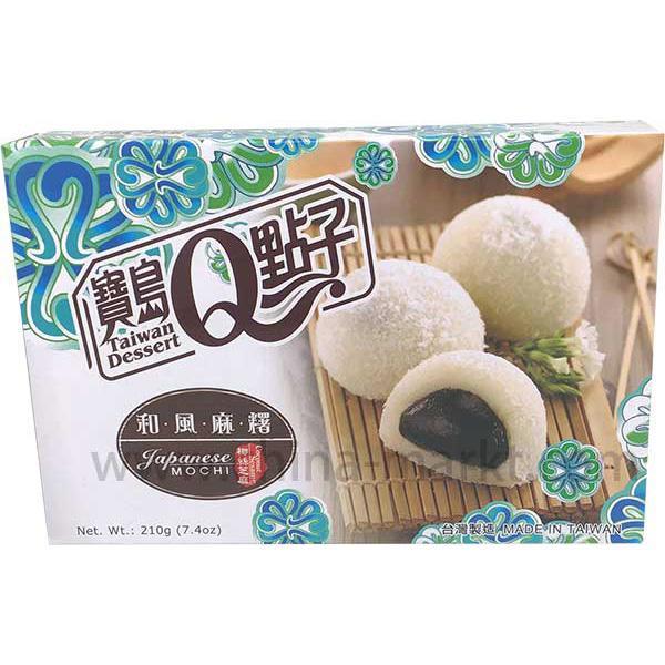 宝岛Q点子 和风麻糬 椰丝芝麻 210克 /Sesam Mochi mit Kokosflocken He Fong 210g TW
