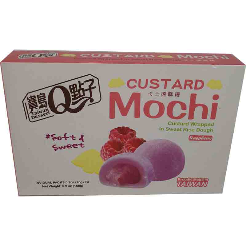 宝岛Q点子 卡士达麻糬 覆盆子 168克 /Custard Mochi Himbeere 168g TW