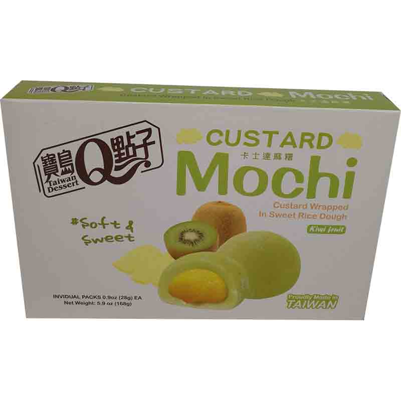 宝岛Q点子 卡士达麻糬 奇异果 168克 /Custard Mochi Kiwi Geschmack 168g TW