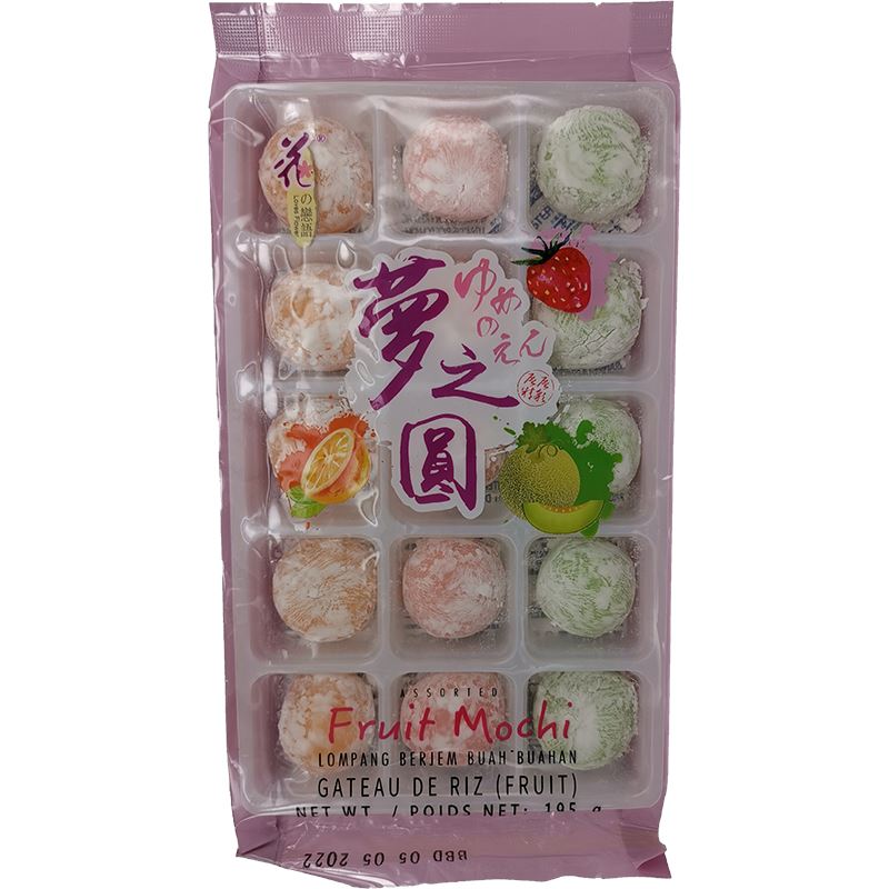 花之恋语 梦之圆 水果麻薯 195克 /Mochi Verschiedene Fruchtgeschmäcke 195g (15pcs) LF