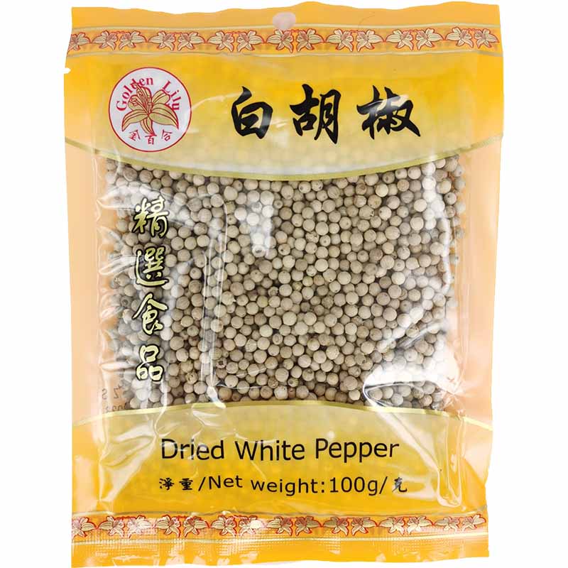 金百合 白胡椒粒 100克 /Getrocknete weißer Pfeffer 100g GOLDEN LILY
