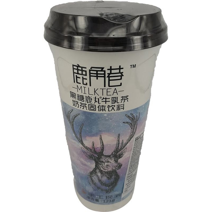 鹿角巷 黑糖鹿丸牛乳茶 奶茶固体饮料 123克 /Teemilch Getränk mit Brandzucker 123g LJG