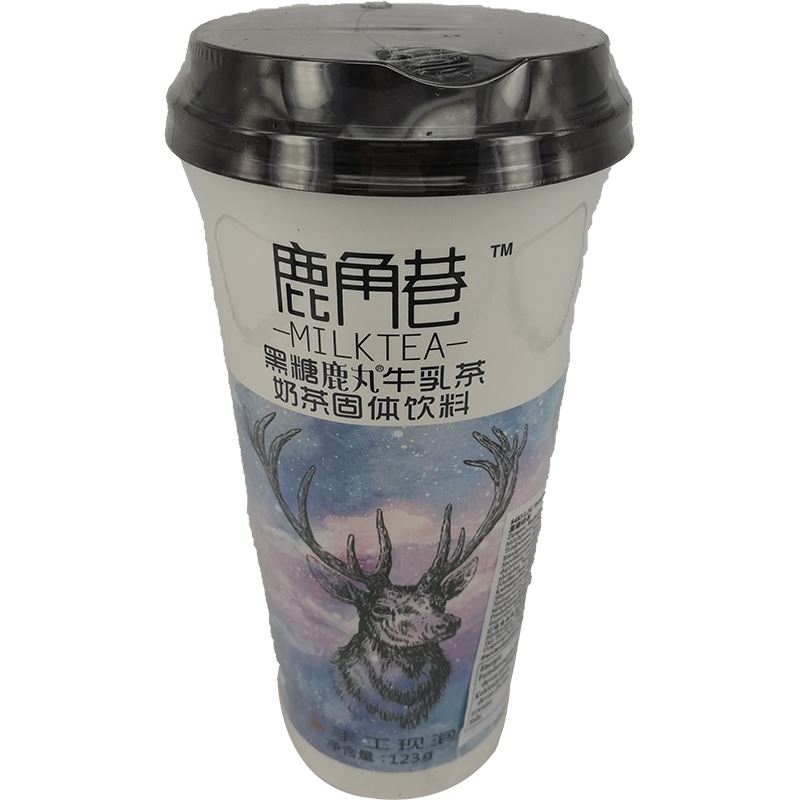 鹿角巷 黑糖鹿丸牛乳茶 奶茶固体饮料 123克 /Teemilch Getränk mit Brandzucker 123g LJG