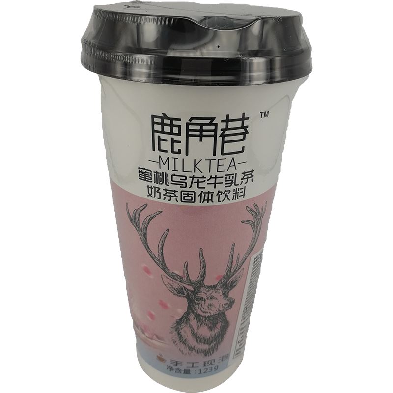 鹿角巷 蜜桃乌龙牛乳茶 奶茶固体饮料 123克 /Teemilch Getränk Kirsch Woolong 123g LJG