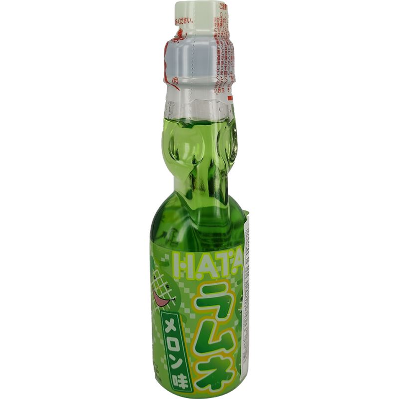 日本波子弹珠汽水 哈密瓜味 200毫升 /Ramune Limonade Melone Geschmack 200ml Hatakosen
