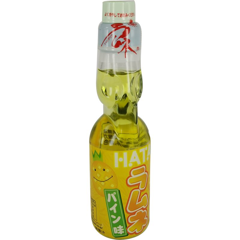 日本波子弹珠汽水 菠萝味 200毫升 / Ramune Limonade Ananas Geschmack 200ml Hatakosen