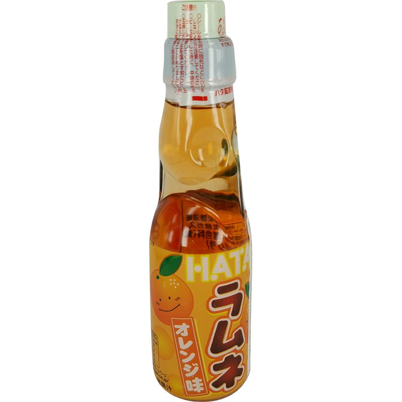 日本波子弹珠汽水 桔子味 200毫升 /Ramune Limonade Orange Geschmack 200ml Hatakosen