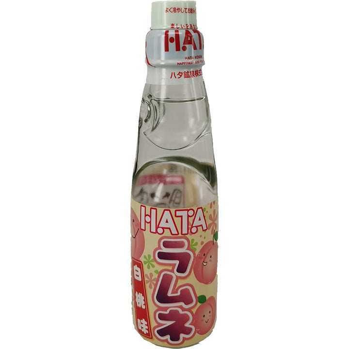 日本波子弹珠汽水 白桃味 200毫升 /Limonade weißer Pfirsich Geschmack 200ml Hatakosen