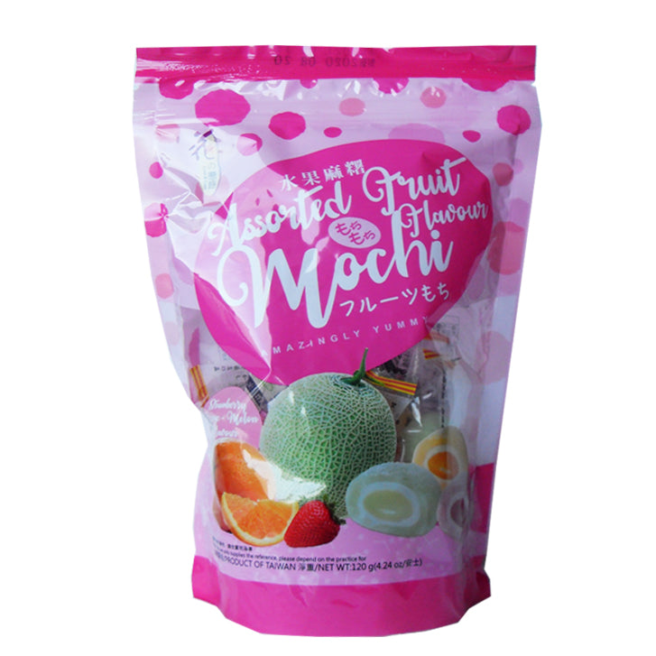 花之恋语 水果小麻糬 120克 /Verschiedene Frucht Mochi Erdbeer- Orangen- und Hamamelonengeschmack 120g