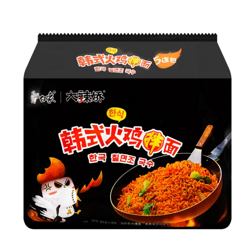白象方便面 大辣娇韩式火鸡拌面 五连包 / Würzige Koreanische Puten-Nudeln BAIXIANG 560g