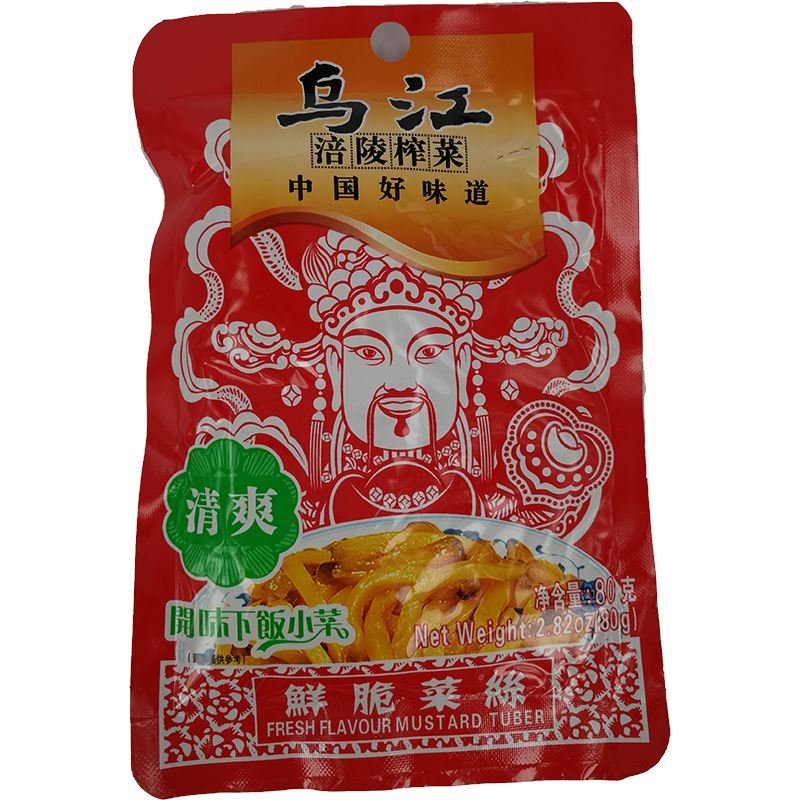 乌江 涪陵榨菜鲜榨菜丝 清爽 80克 /Gemüsekonserven Sreifen Erfrischend Wujiang 80g Wujiang