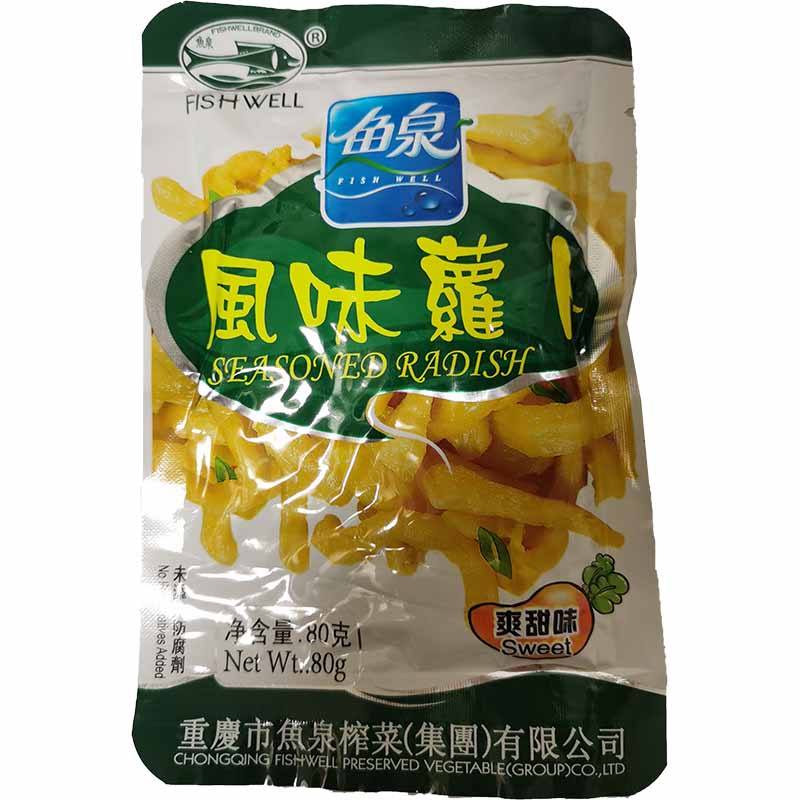 鱼泉 风味萝卜 爽甜味 80克 /Gewürzt Rettich Süßer Aroma 80g FISHWELL