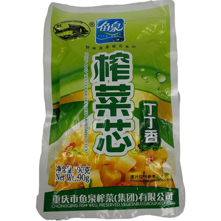 鱼泉 榨菜芯丁丁香 90克 /Brauner Senf in Würfel 90g FISHWELL