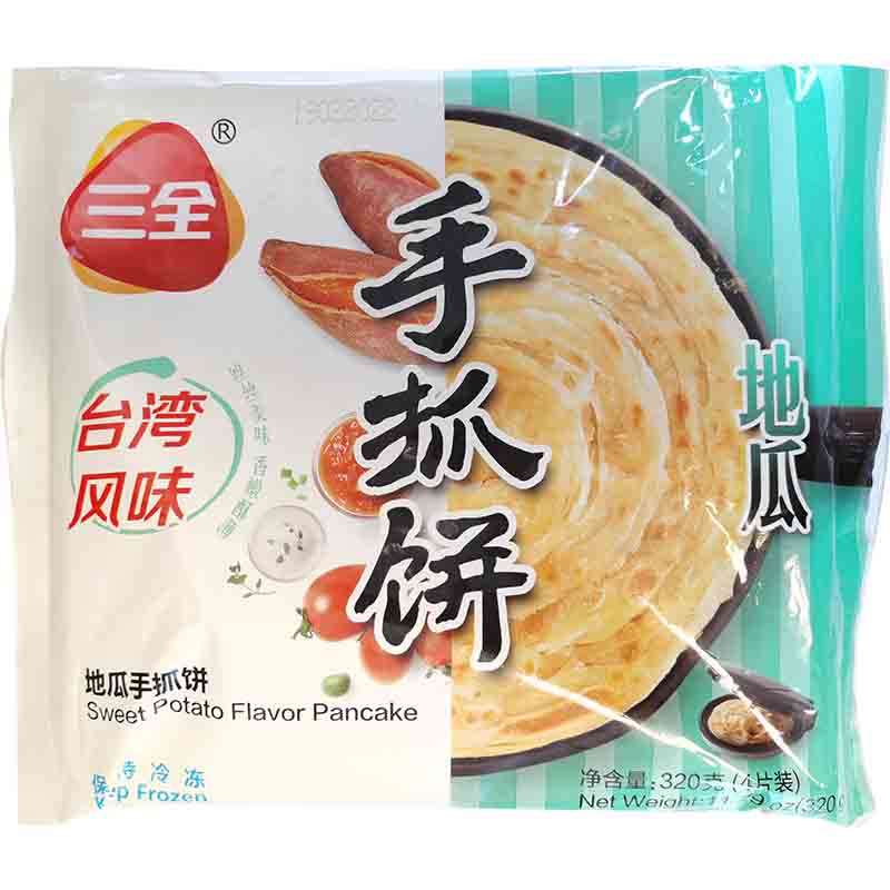 冰冻-Tiefgefroren! 三全 地瓜干丝手抓饼 320g/Finger-Pfannkuchen mit Süßkartoffel 320g SANQUAN