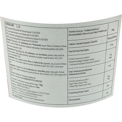 鹃城牌 川菜馆复合调味料 四川蜀味 1公斤 /gemischt Würzmittel für Sichuan Speise 1kg JUANCHEN