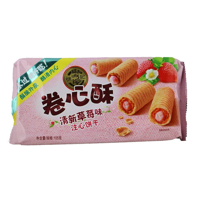 徐福记 卷心酥 草莓味 105克 /Roll Cookie Erdbeergeschmack 105g XuFuJi