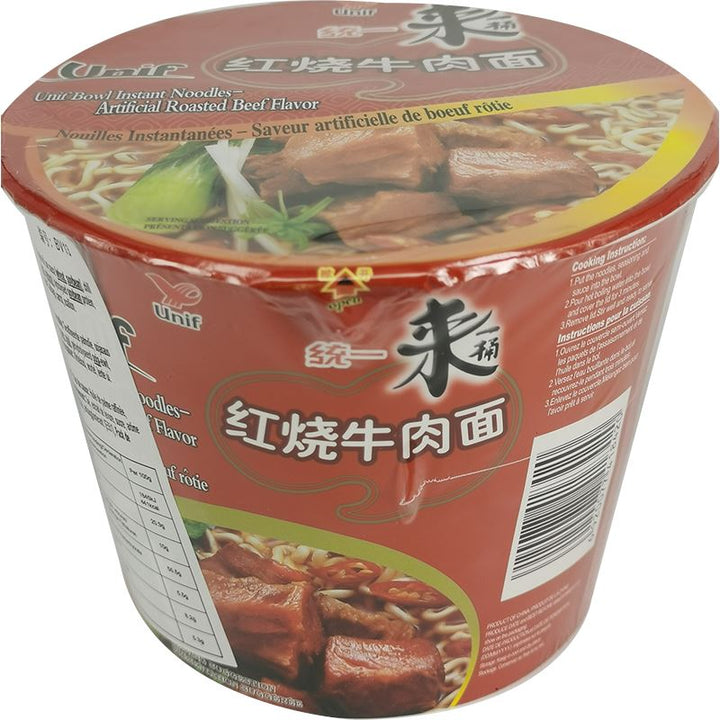 统一 来一桶 红烧牛肉面 108克 /Instant Nudel Rostbraten Geschmack Bowl 108g Unif