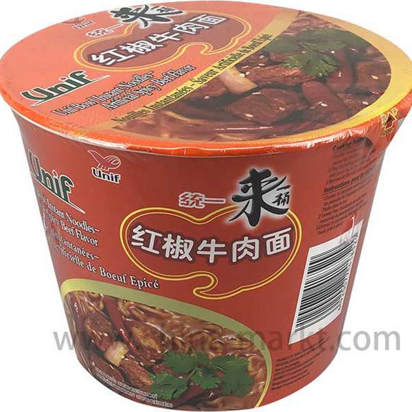 统一 来一桶 红椒牛肉面 110克 /Instantnudeln würziges Rindfleisch Geschmack Bowl 110g Unif