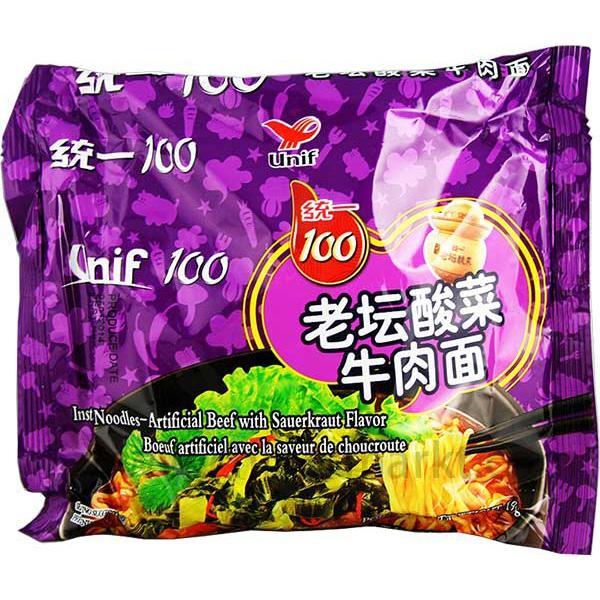 统一100 老坛酸菜牛肉面 119克 /Instantnudeln Rindfleisch mit Sauerkraut Geschmack 119g UNIF