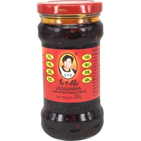老干妈 风味豆豉 油制辣椒 280克 /Schwarze Sojabohnen gesalzen 280g LGM