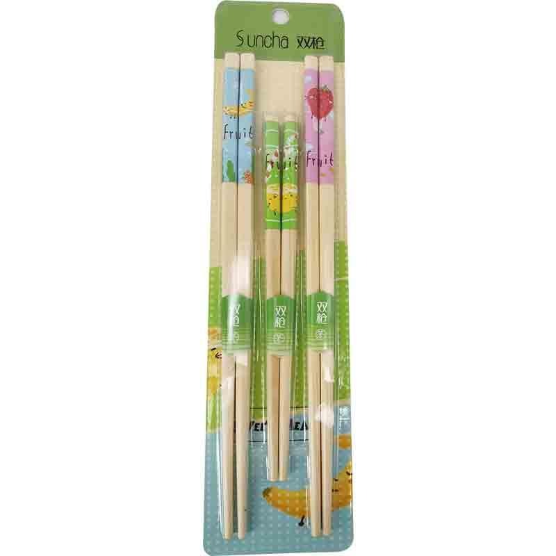 双枪 竹工艺筷 水果甜心/Bambuskunst Essstäbchen Suncha 3Paar