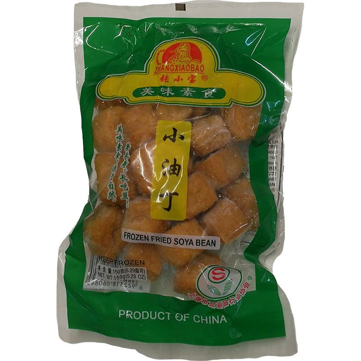 冰冻-Tiefgefroren! 张小宝 小油丁 150克 / Frittiert tiefgefroren klein Tofu Zubetreitung aus Soja 150g