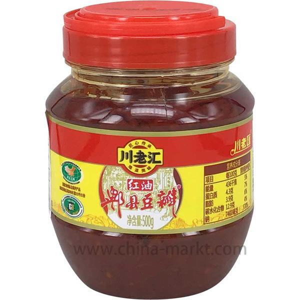 川老汇 红油郫县豆瓣 500克 /Bohnen Paste mit Chiliöl 500g CLH