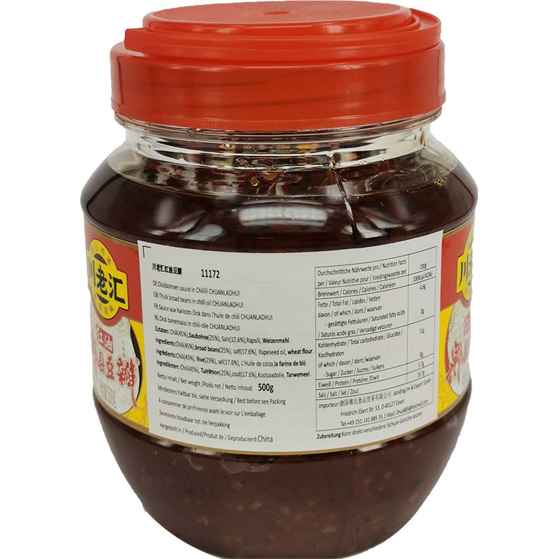 川老汇 红油郫县豆瓣 500克 /Bohnen Paste mit Chiliöl 500g CLH