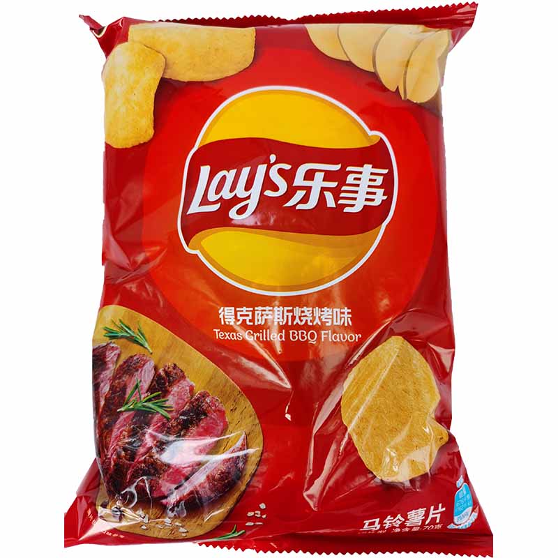 乐事薯片 得克萨斯烧烤味 70克 /Kartoffelchip BBQ Geschmack 70g Lays