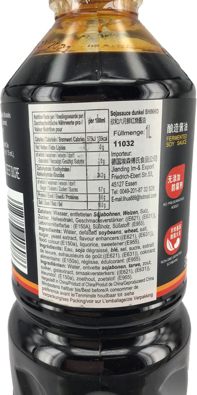 欣和 六月鲜上海红烧酱油 1升装 /Sojasoße für Schmorgerichte 1L Shinho Juni
