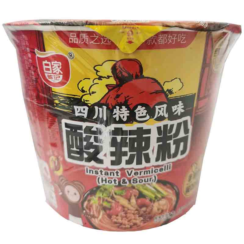 白家 陈记正宗酸辣粉丝 桶装 105克 /Instant Vermicelli Original heißer und saurer Geschmack (Schale) 105g BAIJIA