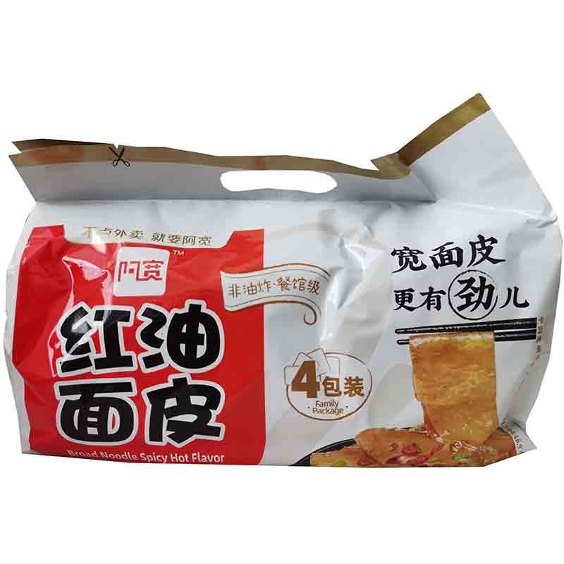 白家 阿宽红油面皮非油炸免煮麻辣味 四连包