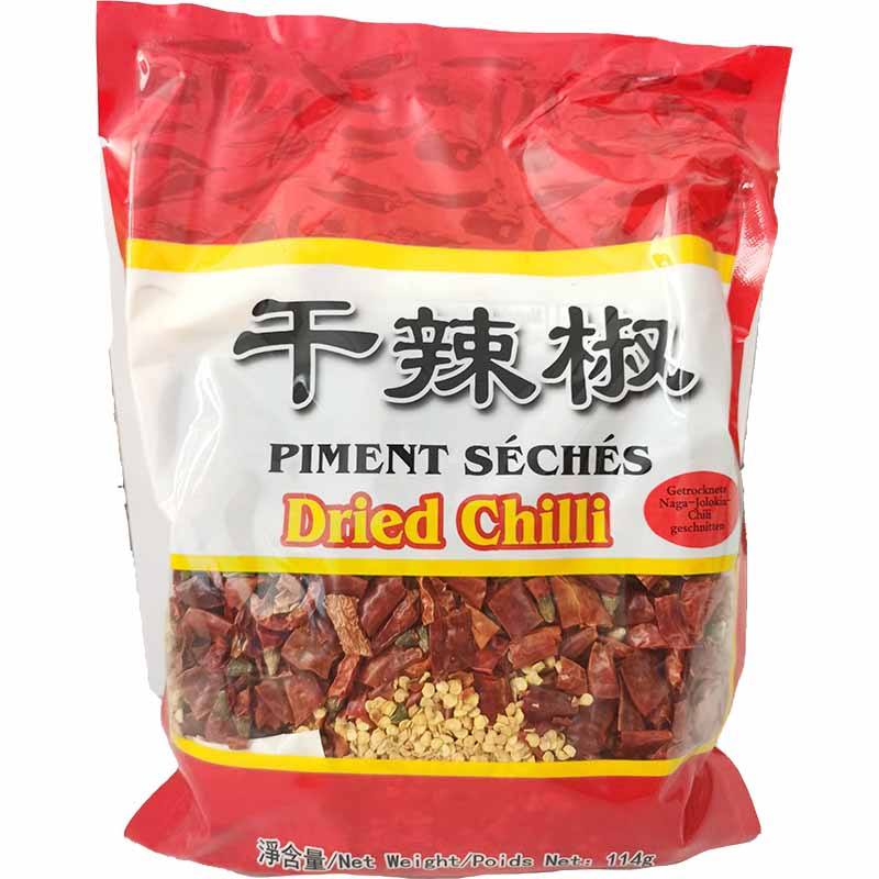 魔鬼辣辣椒段 114克 /Getrocknete Naga-Jolokia-Chili geschnitten 114g
