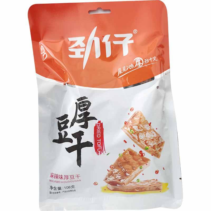 劲仔 麻辣味 厚豆干 108克 /Dicke getrocknete Tofu Snach - Scharf &amp; würzig 108g JINZAI