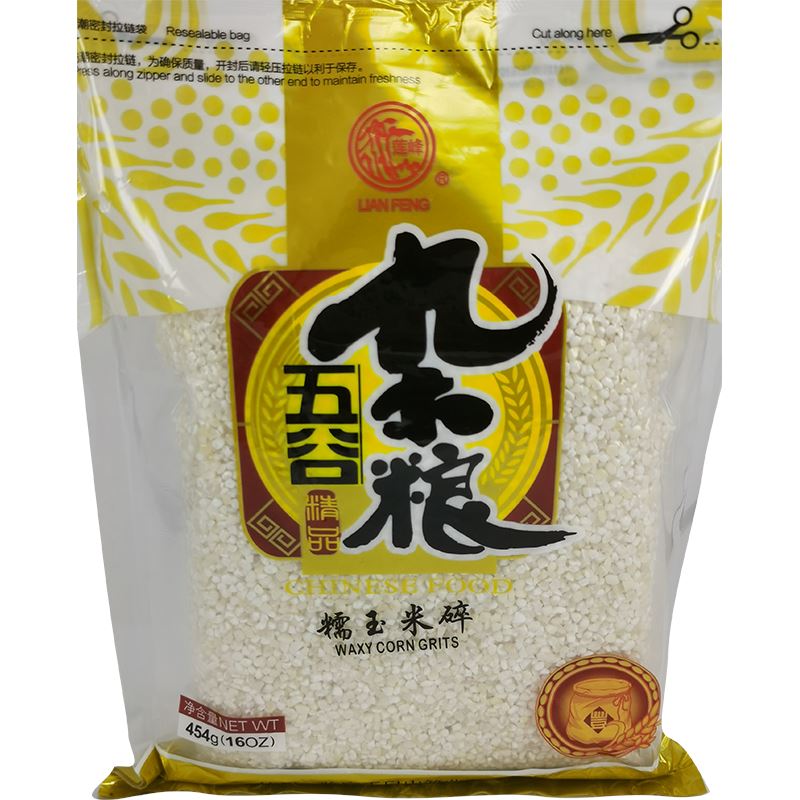 莲峰 五谷杂粮 糯玉米碎 454克 /Gebrochen Geschälten Mais 454g LF