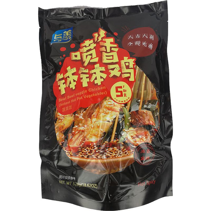 与美 喷香钵钵鸡 蔬菜版 浓香麻辣袋装 528克 / Fertiggericcht BoBoJi Chiliöl 528g YUMEI