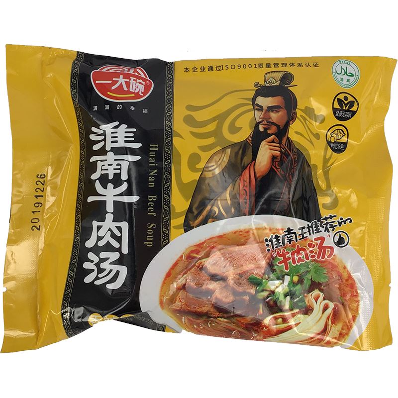 淮南牛肉汤 香辣味 袋装 135克 /Instant Glasnudeln Huainan Rindsuppe Scharf 135g
