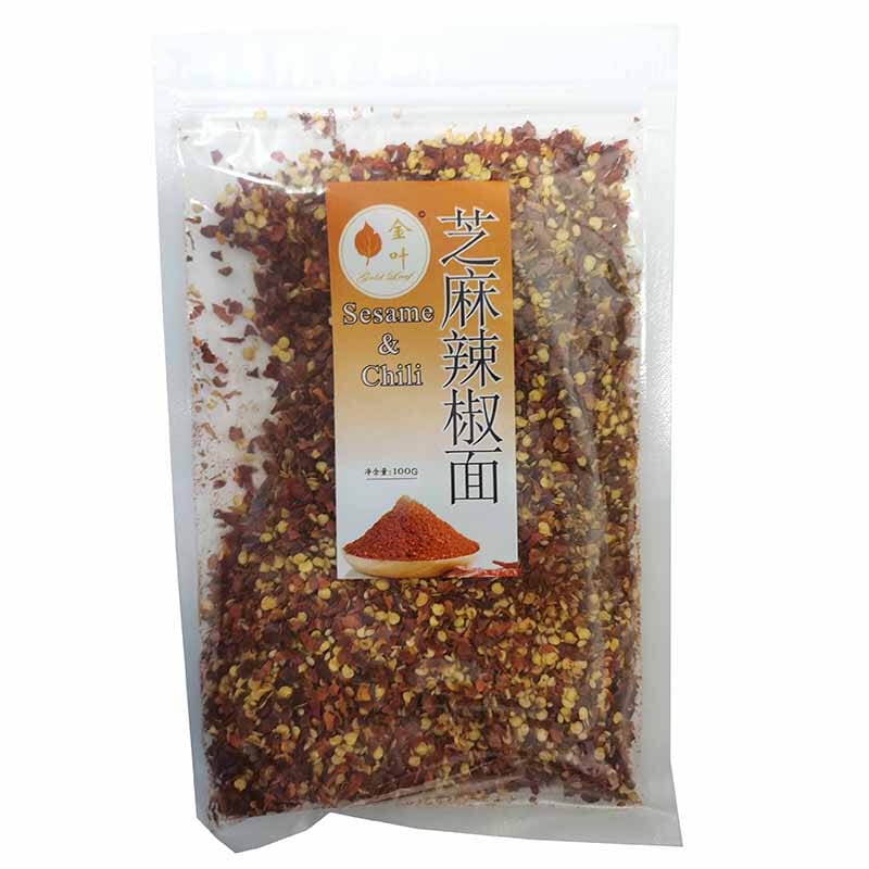 金叶 芝麻辣椒面 100克 / Chillipulver mit Sesam getrocknete 100g GOLD LEAF