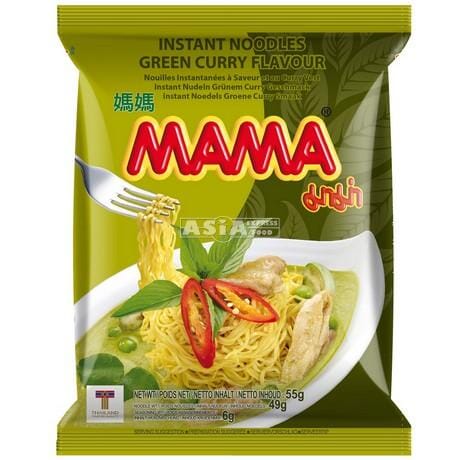 妈妈牌 东方风味方便面 绿咖喱味 55克 /Instant Nudeln Grüner Curry Geschmack Oriental Style 55g MAMA
