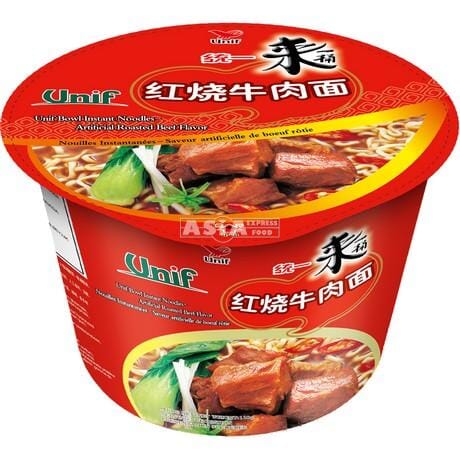 统一 来一桶 红烧牛肉面 108克 /Instant Nudel Rostbraten Geschmack Bowl 108g Unif