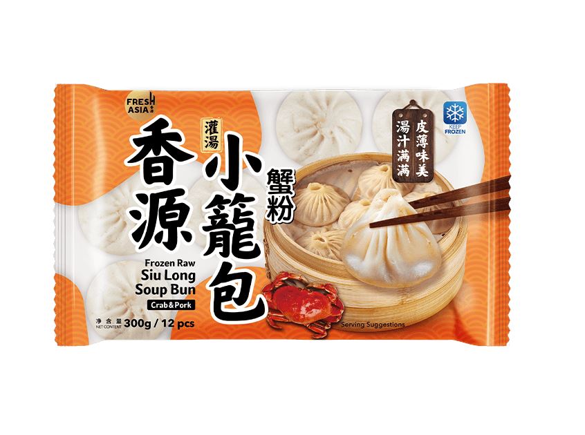 冰冻-Tiefgefroren! 香源  蟹粉蟹黄灌汤小笼包 12个 /Chinesische Knödel Gefüllt mit Krebs und Schweinefleisch 300g