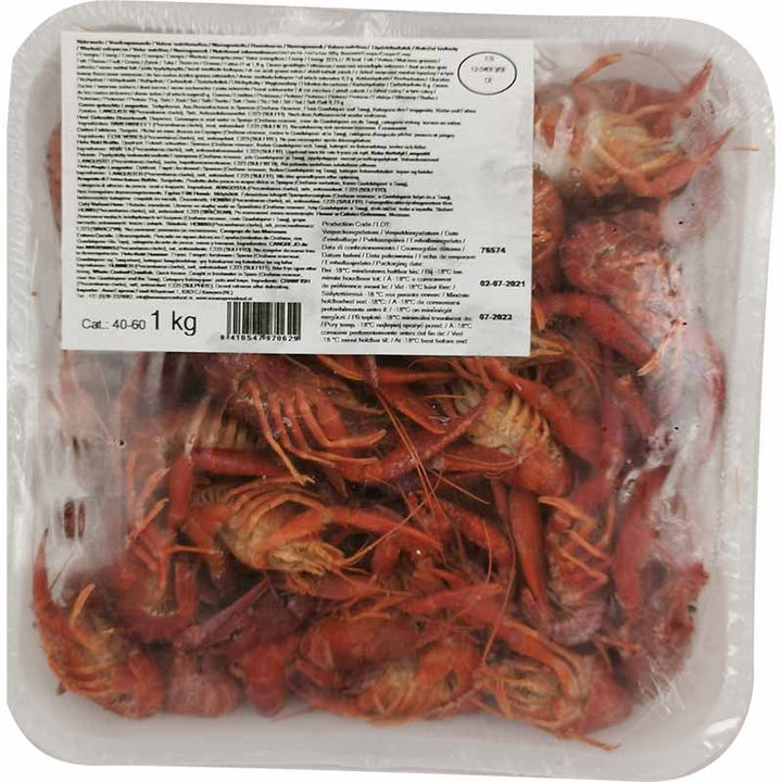 冰冻-Tiefgefroren! 冰冻小龙虾 1公斤/ Flusskrebs Ganz Gekocht 40/60 1kg