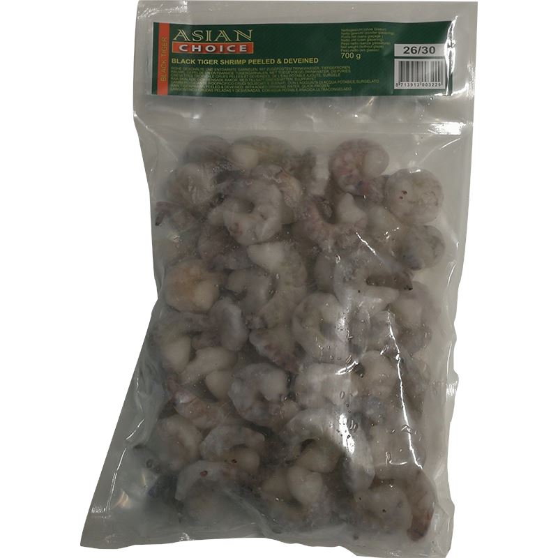 冰冻-Tiefgefroren! 亚洲精选 南美白虾虾仁 26-30 1公斤/Rohe geschälte und entdarmte Vannamei Garnelen 1kg Gr. 26-30 ASIAN CHOICE