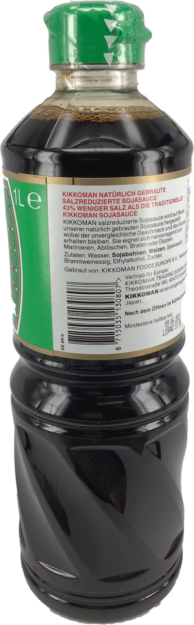 日本万字牌酱油 少盐 43% 975毫升 / Kikkoman Sojasauce 43% weniger Salz 975ml