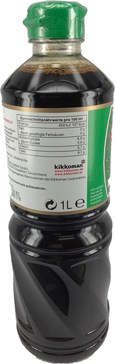 日本万字牌酱油 少盐 43% 975毫升 / Kikkoman Sojasauce 43% weniger Salz 975ml