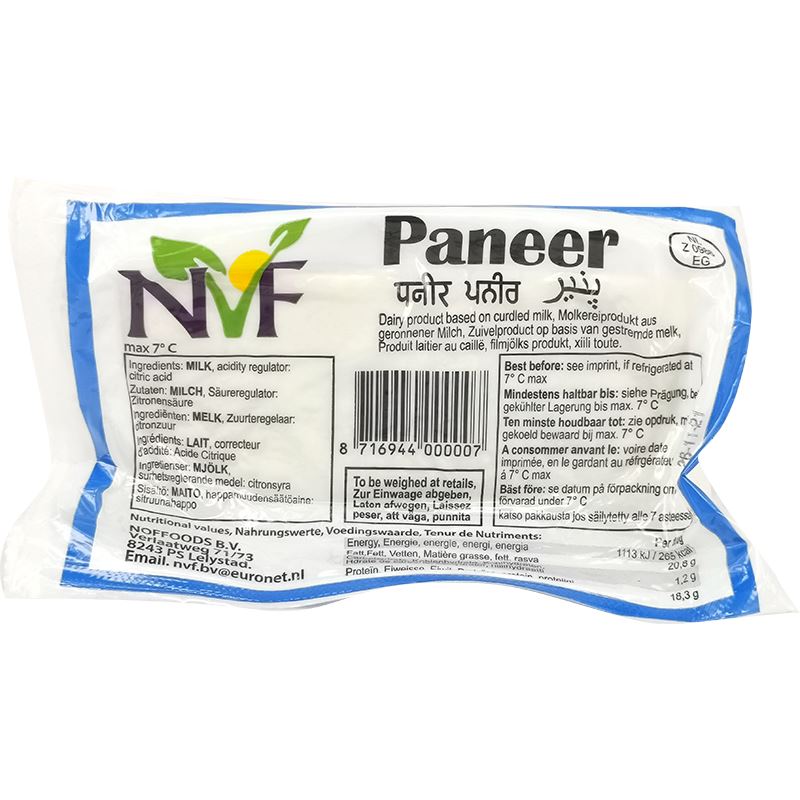 NVF 帕尼尔奶酪素食 一块 /Paneer pro Stück NATURAL VEGETARIAN FOODS