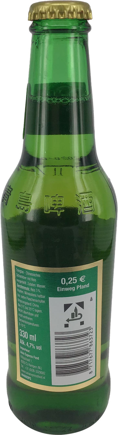 青岛啤酒 瓶装 330毫升 /TSINGTAO Bier 4,7% Alc. - Plato 10,8 330ml TSINGTAO