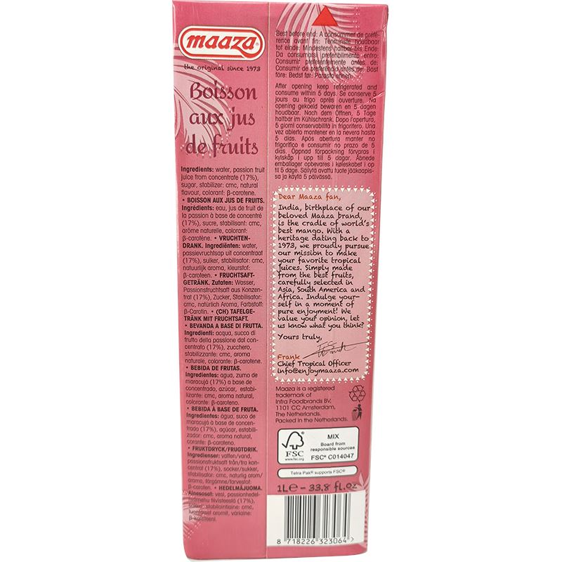 百香果汁 1升装/ Maracuja Saft 1L maaza