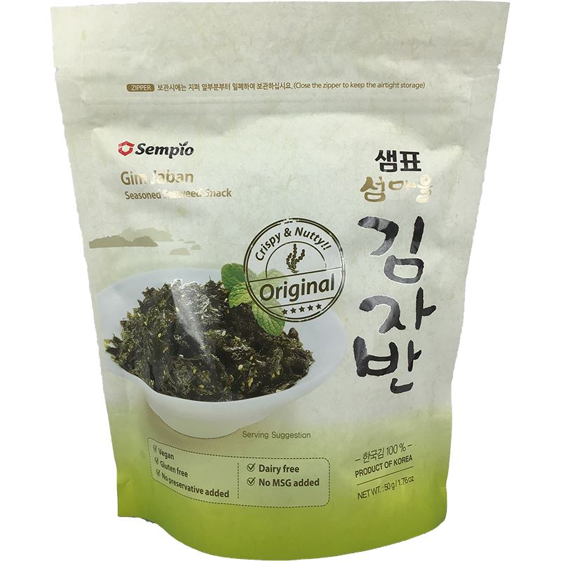 韩国休闲紫菜 原味 50克 /Geröstete Seealgenstuckchen mit Sesam 50g Sempio