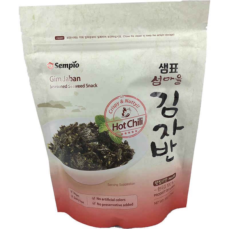 韩国休闲紫菜 辣味 50克/ Geröstete Seealgenstuckchen mit Chili Scharf 50g SEMPIO